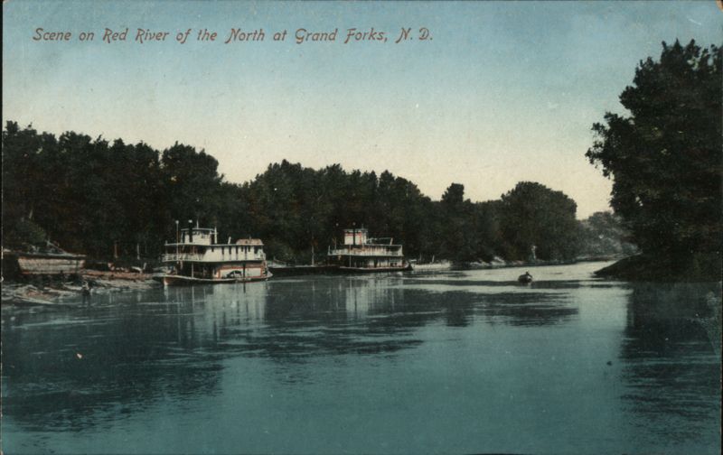 Steamboats on Red River of the North, Grand Forks, ND North Dakota