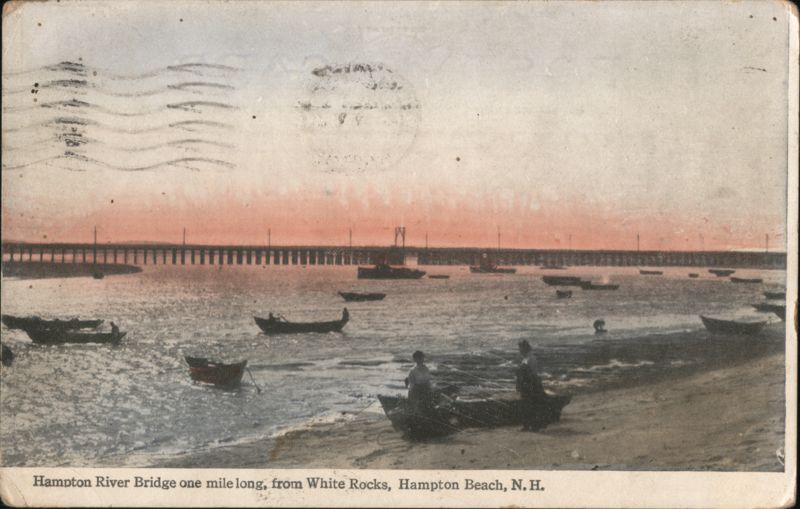 Hampton River Bridge and Boats at Hampton Beach New Hampshire