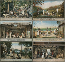Set of 6: Iroquois Indian Exhibit: New York State Museum Postcard