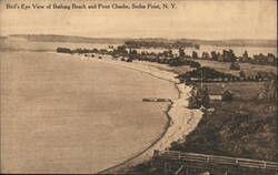 Bird's Eye View of Bathing Beach and Point Charles, Sodus Point, N. Y. Postcard