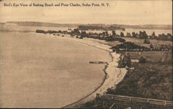 Bird's Eye View of Bathing Beach and Point Charles, Sodus Point, N. Y. Postcard