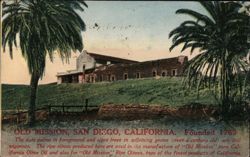 Old Mission, San Diego, California Postcard