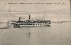 Steamers Riverside and Island Belle at Oak Point, NY Postcard