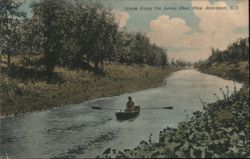 Scene Along the James River, Near Aberdeen, S. D. Postcard
