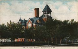 Central School, Watertown, S. D. Postcard
