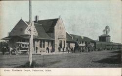Great Northern Depot, Princeton, Minn. Postcard