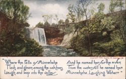 Minnehaha Falls with Poetic Verse Postcard
