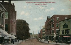 Main Street from Common looking East, Marlboro, MA Postcard