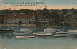 Crescent Motor Boat Club and Haverhill Yacht Club, Merrimac River Postcard