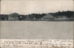 Hoag Lake, Woonsocket, RI with Mill Building and Pavilion Postcard