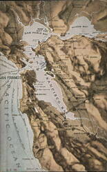 Map of San Francisco Bay Area, California Postcard