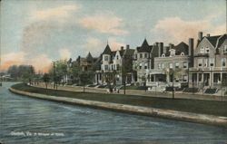 Row of Ornate Houses Along Canal in Ghent, Norfolk, VA Postcard