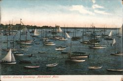 Harbor showing Causeway, Marblehead Mass. Postcard