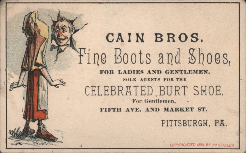 CAIN BROS. Fine Boots and Shoes, Pittsburgh, PA H.M. Seidler