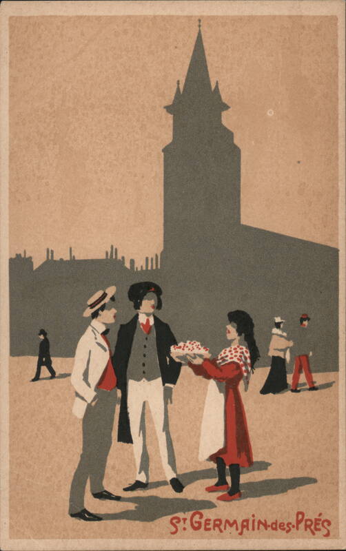Saint-Germain-des-Prés Paris: People and Church Illustration