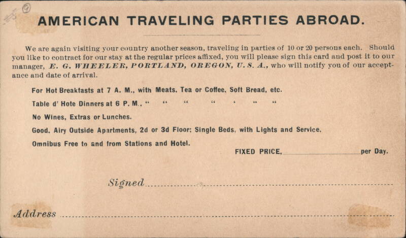 America Traveling Abroad Group Accommodation Solicitation