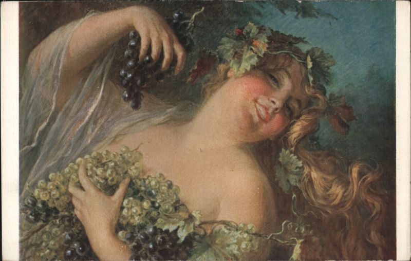 Woman with Grapes and Vine Leaves, E. Deully Women