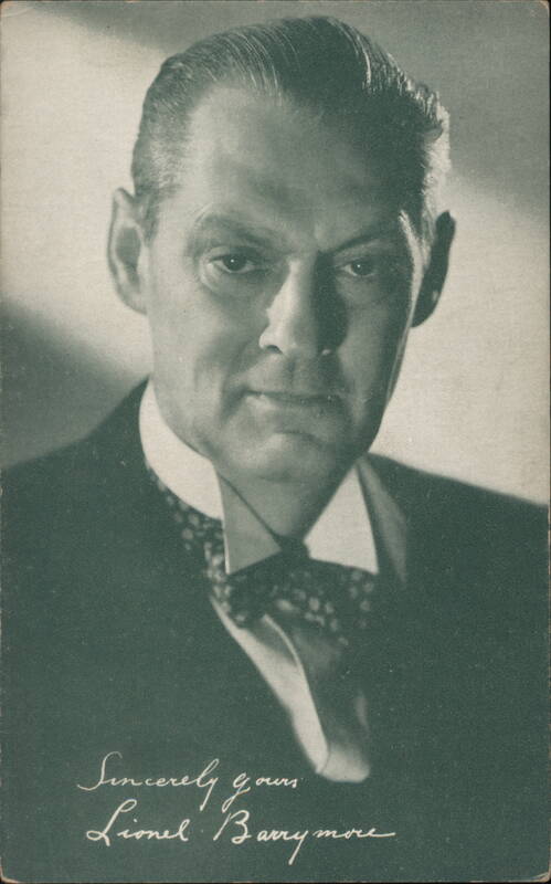 Lionel Barrymore Portrait with Signature, Actor in Captains Courageous