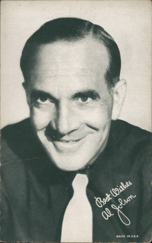 Al Jolson Smiling Portrait 'Best Wishes Al Jolson'