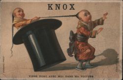 Knox The Hatter's Advertising with Asian Figures and Top Hat Trade Card