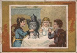 Family Tea Time with Samovar, Dilworth's Brunswick Coffee Advertisement Trade Card