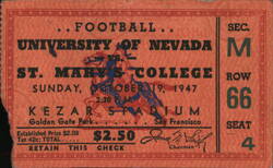 University of Nevada vs. St. Mary's College Football Game Ticket