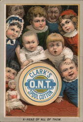Children with Clark's O.N.T. Spool Cotton Advertisement Trade Card