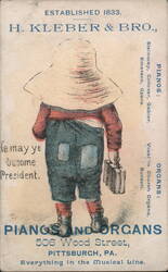 H. Kleber & Bro. Pianos & Organs Ad, Pittsburgh, PA with Child Trade Card