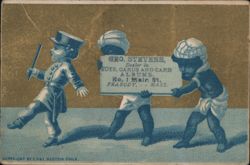 Children Advertising Geo. Stevens Toys & Cards, Peabody MA Trade Card