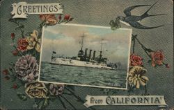 Greetings from California. USS Ohio Postcard