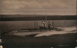 Submarine No. 3 with Crew on Deck Postcard