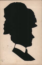 Woman in Profile Silhouette with Large Hat Postcard