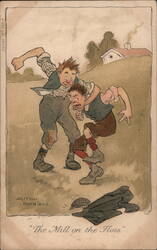 The Mill on the Floss Boys Fighting Illustration by Arthur Moreland Postcard