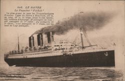 Le Paquebot PARIS, Largest French Transatlantic Liner, Le Havre Postcard