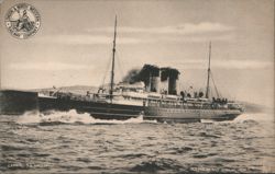 L.N.W.R. S.S. Anglia Steamship, Holyhead and Dublin, 1904 Postcard