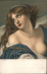 J. B. Greuze's 'Sorrow' - Woman with Pensive Expression Postcard