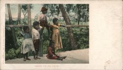 African American Children Waiting for the Circus, 1902 Postcard