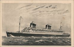 S/S Liberté Ocean Liner, French Line, Atlantic Crossing Postcard