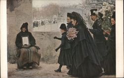 E. Friant's All Saints' Day Painting at Luxembourg Museum Postcard