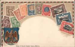 Mexican Stamps Postcard