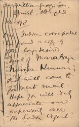 1898 India Correspondence to Cornell University about Maharajah Nanda Kumar Postcard