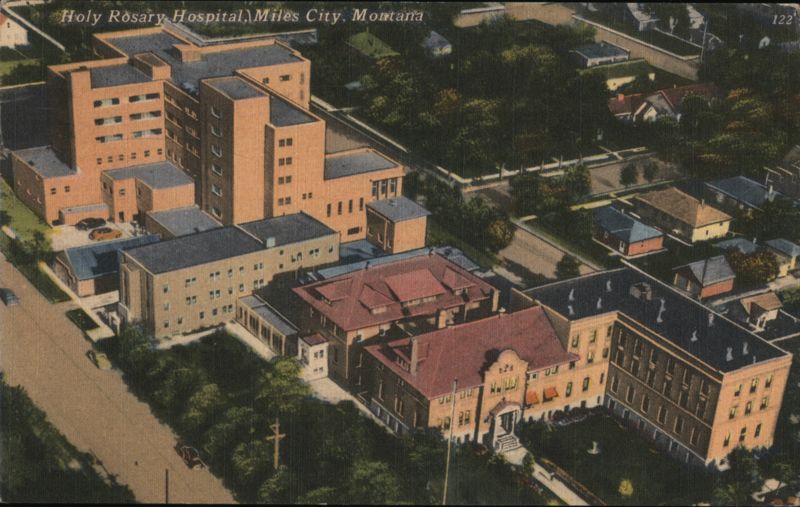 Holy Rosary Hospital, Aerial View Miles City Montana