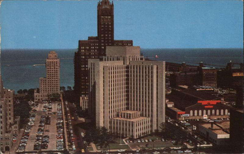 Veterans Administration Research Hospital, Chicago with Lake Michigan Illinois