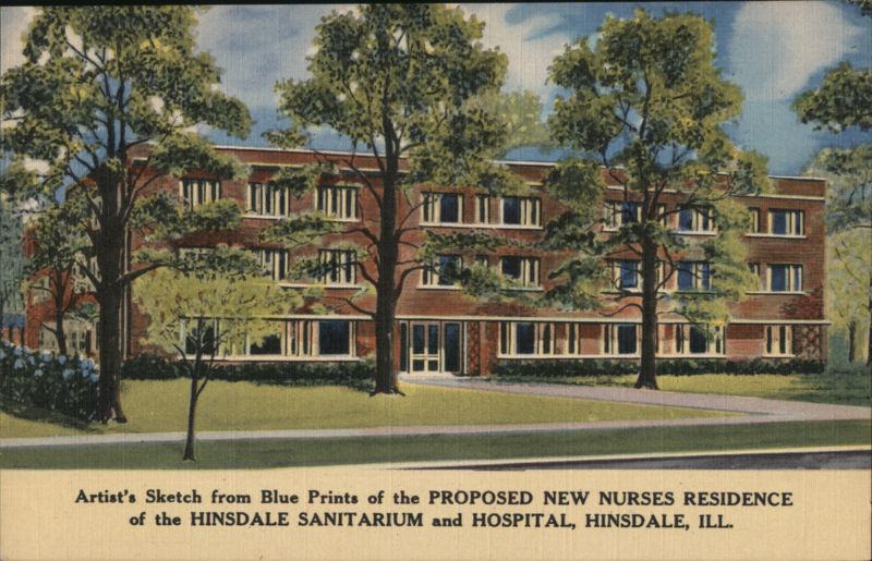 Proposed Nurses Residence, Hinsdale Sanitarium Hospital Illinois