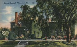 General Hospital, Wilkes-Barre, PA - Ivy Covered Building Postcard