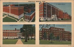 Memphis Hospitals: John Gaston, St. Joseph's, Methodist, US Veterans Postcard