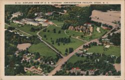 AIRPLANE VIEW OF U. S. VETERANS' ADMINISTRATION FACILITY Postcard