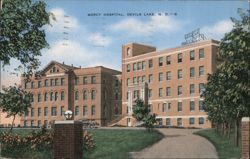 Mercy Hospital, Devils Lake, North Dakota Postcard