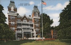 State Hospital, Main Building & Grounds, Athens, OH Postcard