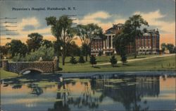 Physician's Hospital with Pond & Stone Bridge Postcard